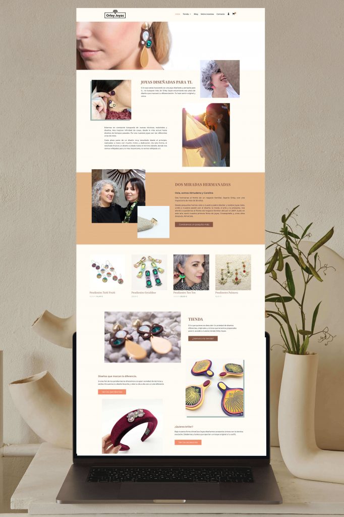 Diseño web con tienda para Orley Joyas. Diseño web para emprendedoras por Periscopi Studio